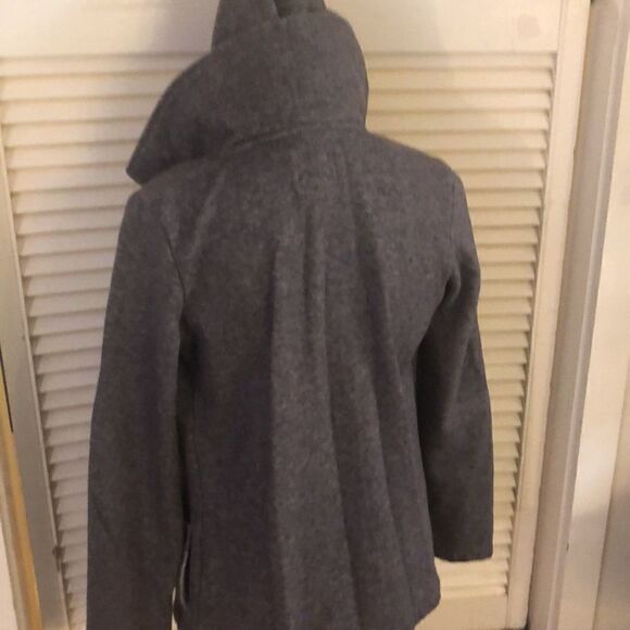 Billabong Gray Zip Up Cotton Moto  Jacket Peacoat Button Detail Fleece inside. - Picture 9 of 17